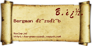 Bergman Özséb névjegykártya
